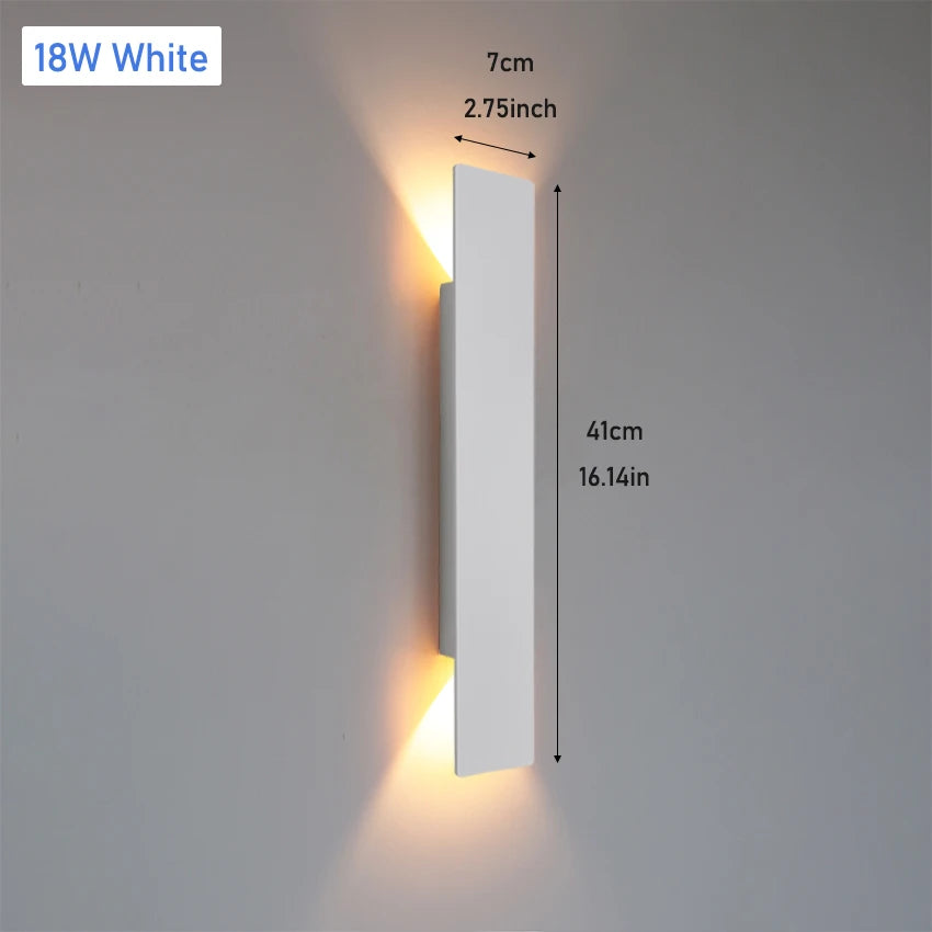 lumière led applique murale moderne étanche ip65 18w blanc noir adhésiveextérieur