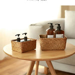 paniers tissés naturels rustiques empilables rangement maison cosmétiques fruits multipurpose