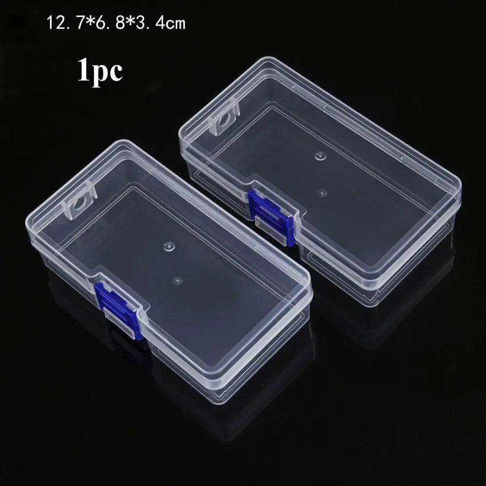 boîtes rangement transparentes modernes empilables poignées diverses tailles outils accessoires organisation pratique