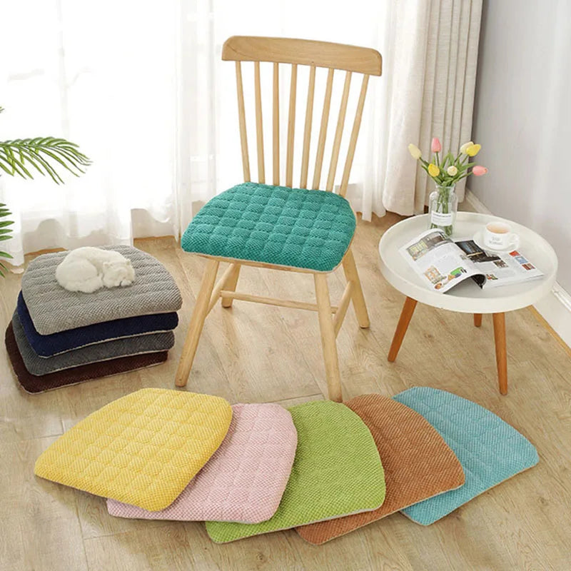 coussin siège forme amovible lavable mousse mémoire forme coton épais moderne bleu clair jaune