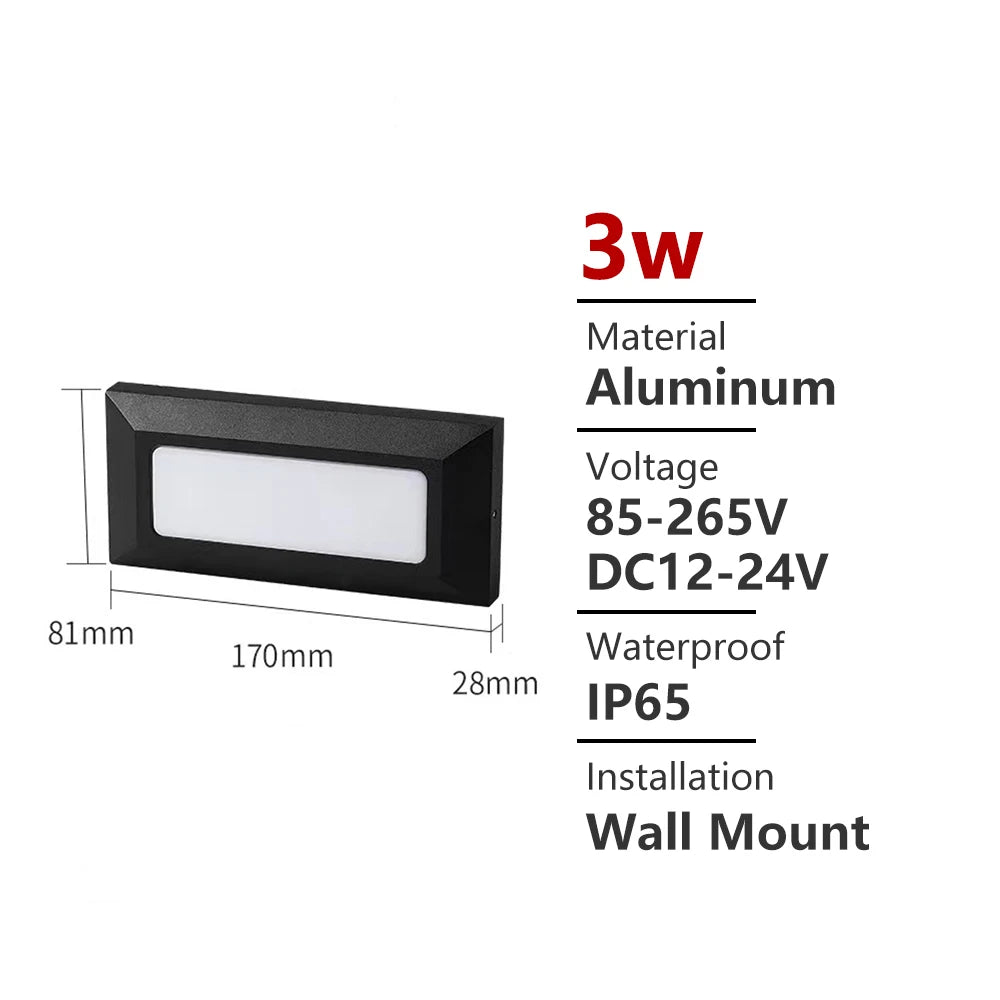 applique murale extérieure led noir moderne étanche jardin terrasse balcon escalier