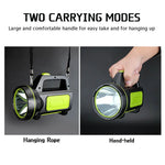 torche rechargeable led puissante moderne noire verte côté lumineuse flasher camping