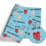 tissu bohème imprimé dessins animés humour violet bleu gris coton polyester serviettes enfants patchwork