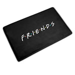 tapis moderne antibactérien antidérapant central perk friends noir blanc vert jaune