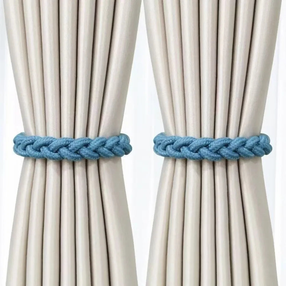 rubans fenêtre adhésifs gris blanc jaune tissés modernes bohémiens polyestercoton