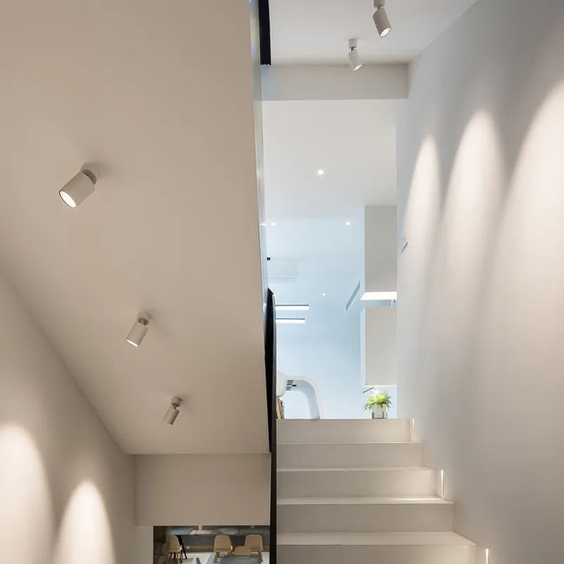 spots lumineux modernes noirs blancs rotatifs gu10 aluminium poli led éclairage quotidien