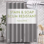rideau douche rose clair rayures horizontales moderne aimants opaques résistants