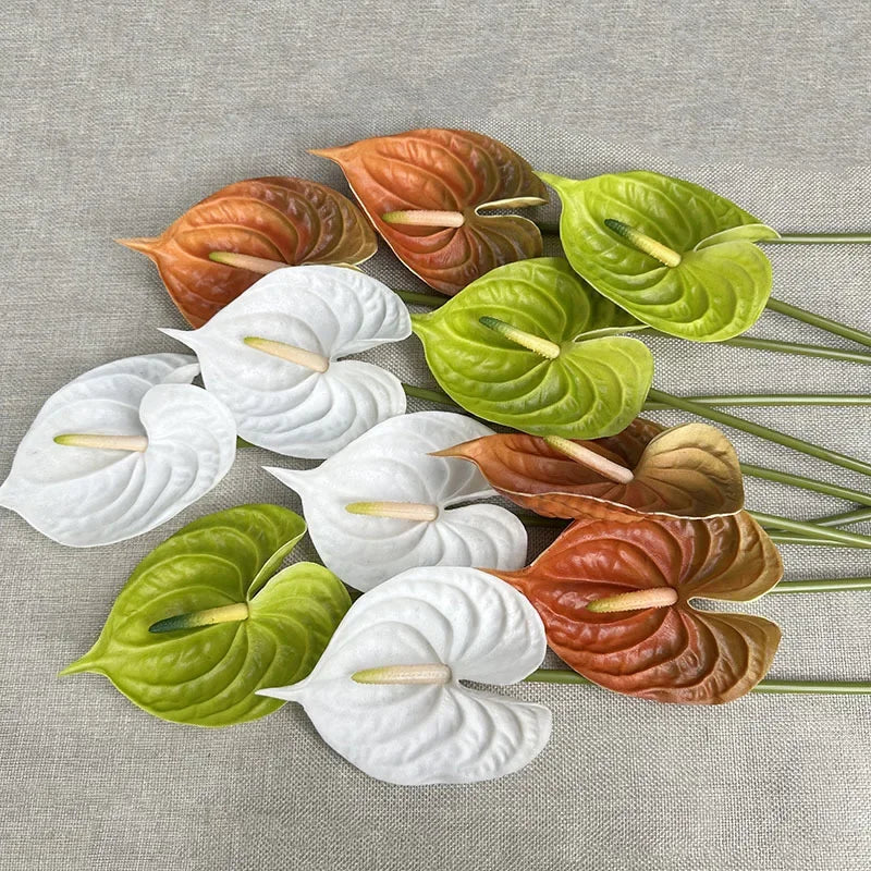 fleurs artificielles rouge vert blanc modernes intérieur décoration maison tringle fixée set pièces