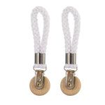 porte serviettes moderne rustique clips métalliques cordon tressé boutons bois gris noir blanc tissu