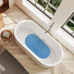 tapis bain bleu clair relief drainage moderne ventouses 24x16 pouces