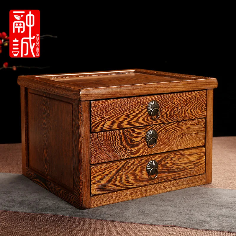 boîte thé marron foncé texture bois naturelle classique rouleau thé couteau thé