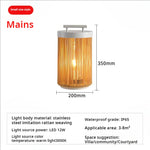 lampe solaire jardin moderne marron clair blanc rayures verticales étanche ip65 led allée patio