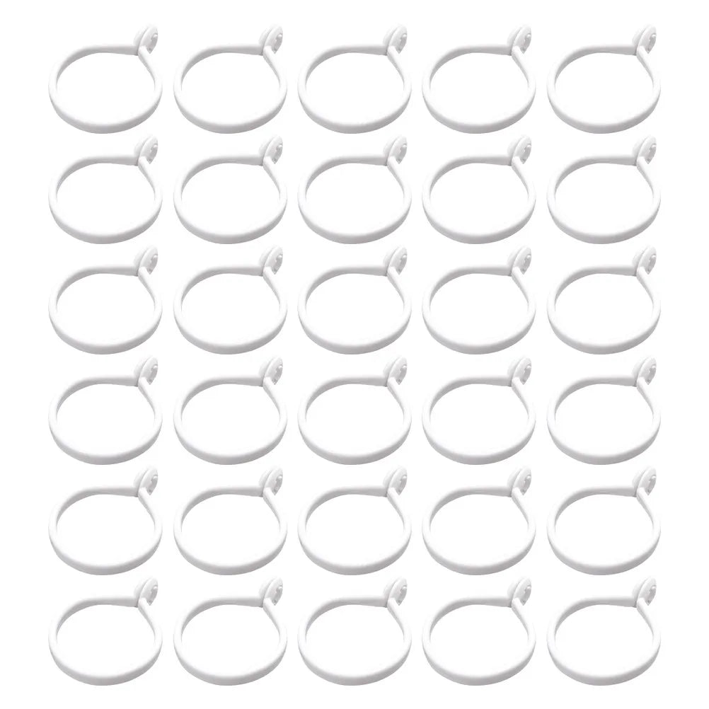 anneaux rideau blancs plastique rond lisses modernes draperies ajustement universel