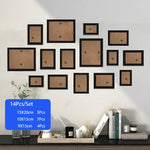 cadres photo bois modernes blancs noirs verre transparent clips inclusion minimaliste mur