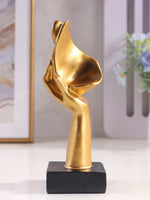 statue décorative moderne or noir abstrait main face chambre salon art ornement chambre