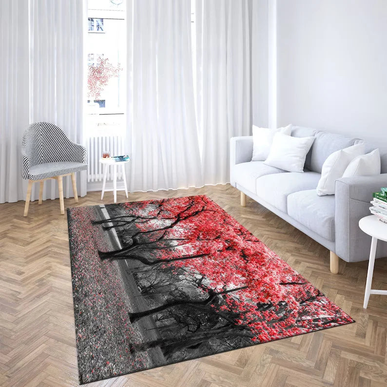 tapis multicolore paysage aquatique poissons floraux moderne salon décoration intérieure polyester