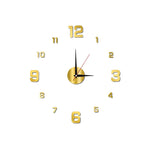 horloge murale moderne adhésive stickers numéros 12 noir blanc rouge doré chambre bureauhôtelécole