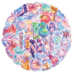autocollants mignons imprimés floral brillants holographiques moderne 50pcs ruban adhésif