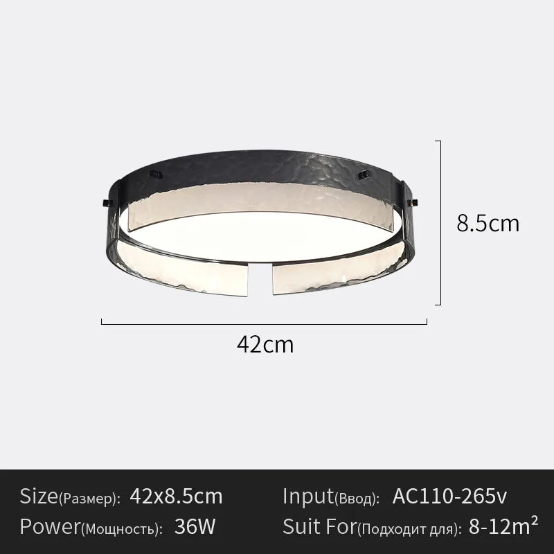 plafonnier led moderne verre noir texture métallique clips fixation éclairage quotidien télécommande ampoules led