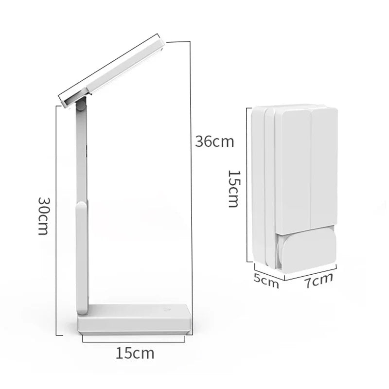 lampe pliable rechargeable led horloge usb moderne blanc étudiant économieénergie