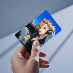 autocollant carte bancaire imperméable réutilisable personnage anime stanley snyder dr stone bleu noir