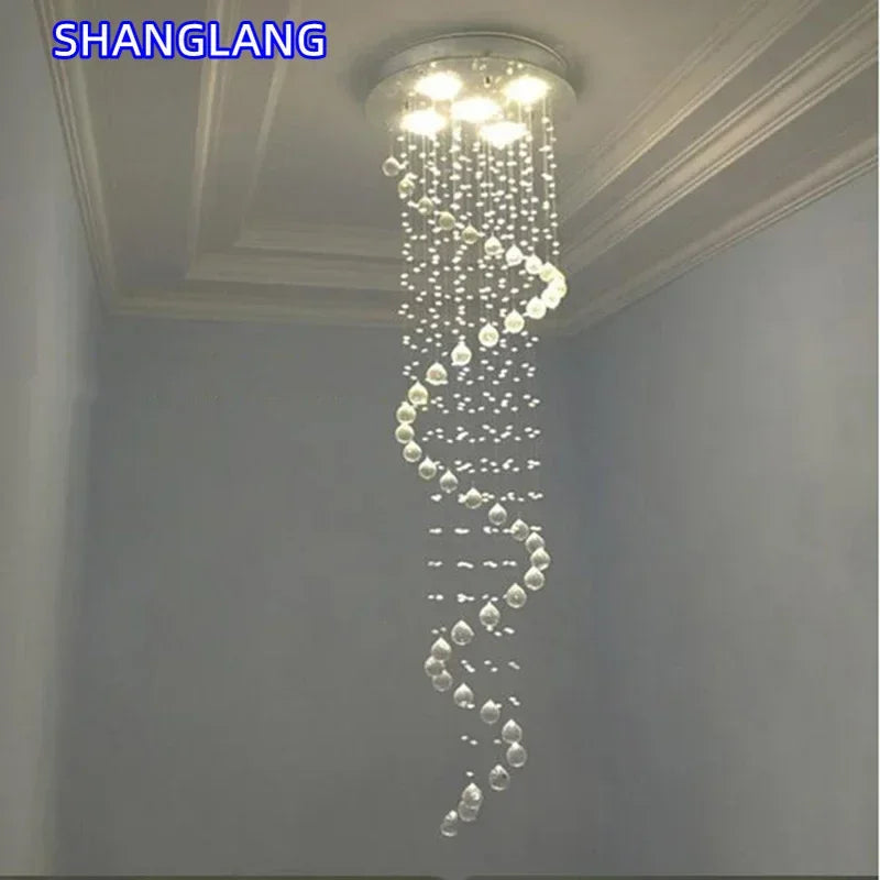 suspension lumineuse moderne spirales transparentes alliage 90 260V 249 2000lm