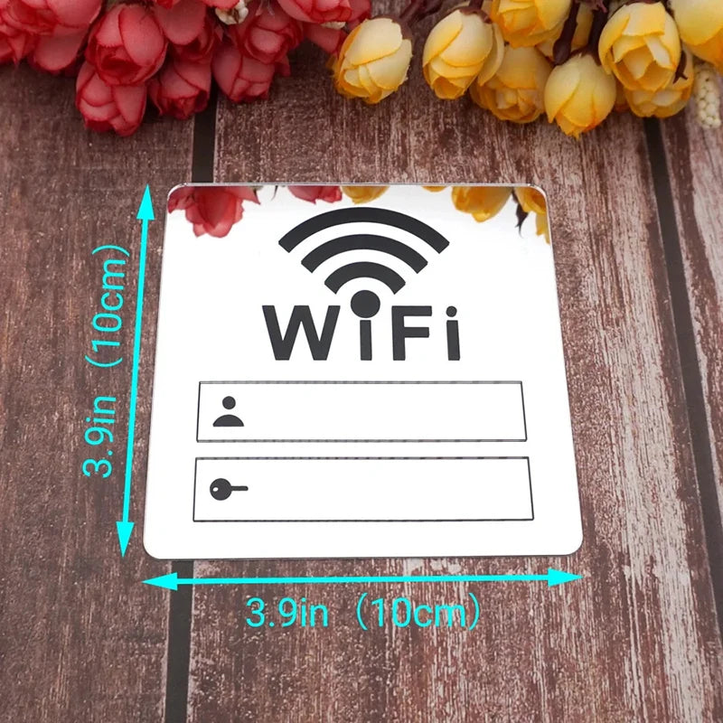 panneau wi fi adhésif acrylique moderne blanc noir doré réinscriptible stylo inclusWiFi