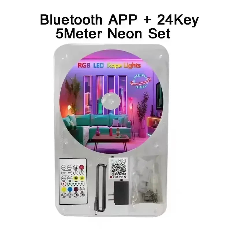 ruban led néon multicolore 24v 10m 15m 20m 30m télécommande clips moderne