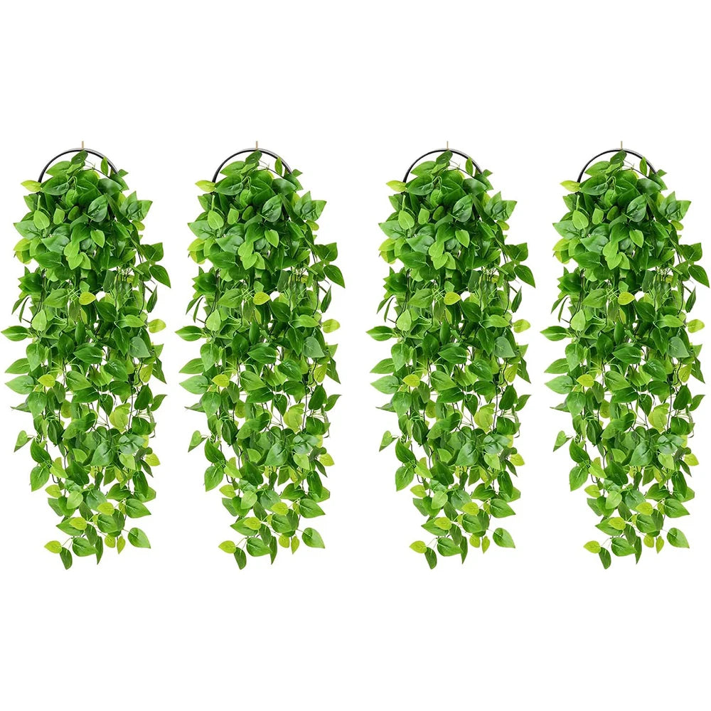 guirlande artificielle feuilles vertes naturelles intérieur décoration maison mariage anniversaire 2.1m 72 feuilles