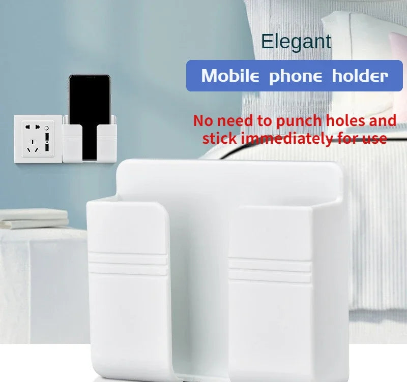 boîte rangement mural blanc moderne adhésif chargeur smartphone télécommande prise usb
