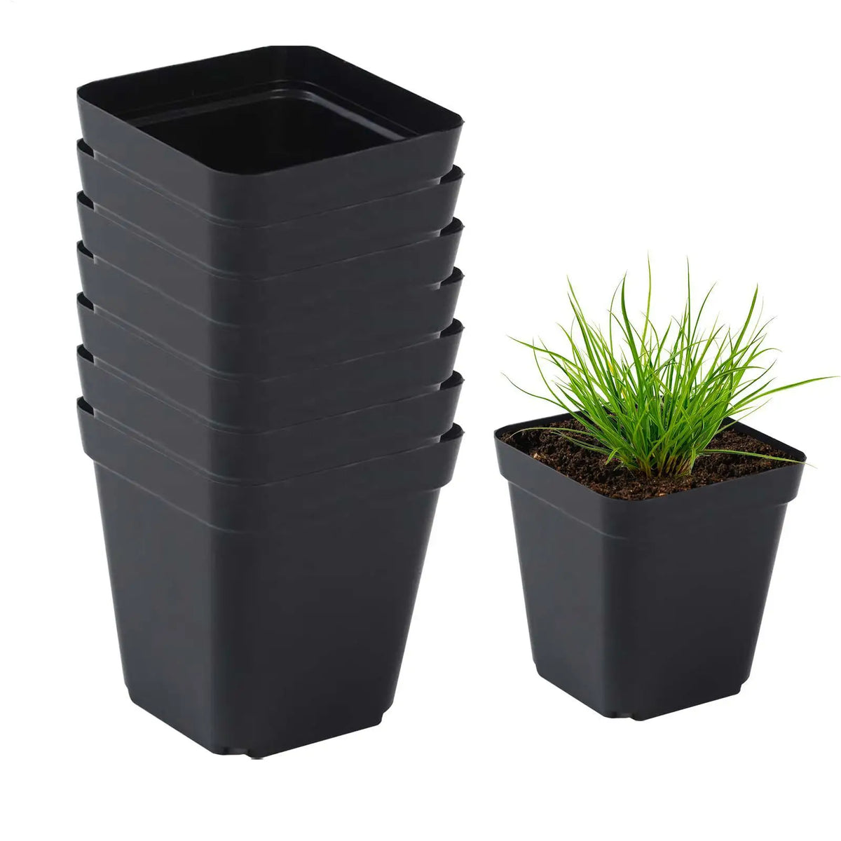 pots fleurs plastique noir modernes drainage différents jardinerie semis plantes