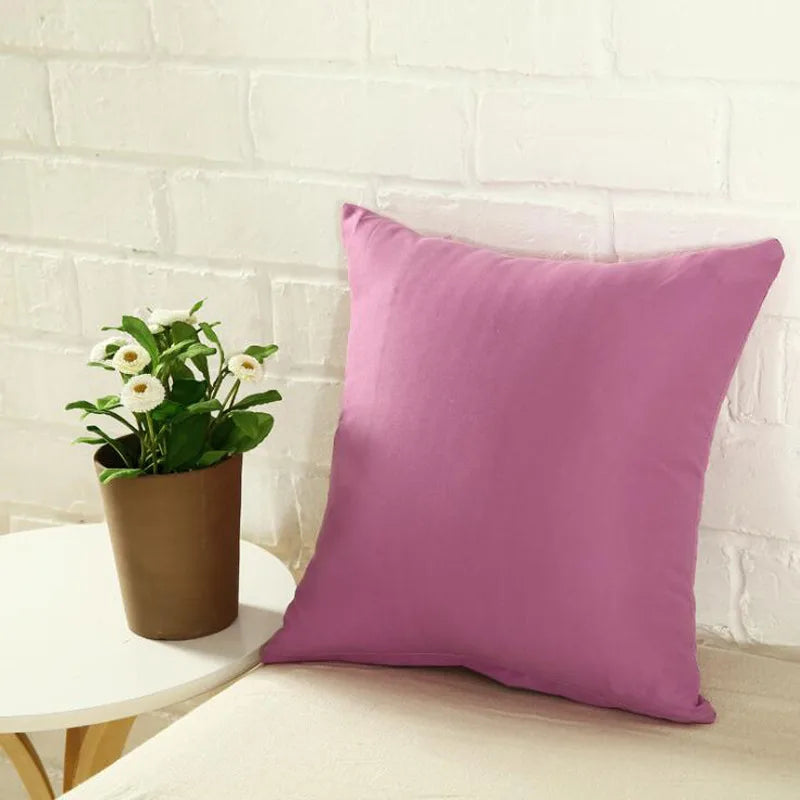housse coussin peluche douce solide carré moderne lit maison vert rose blanc gris noir