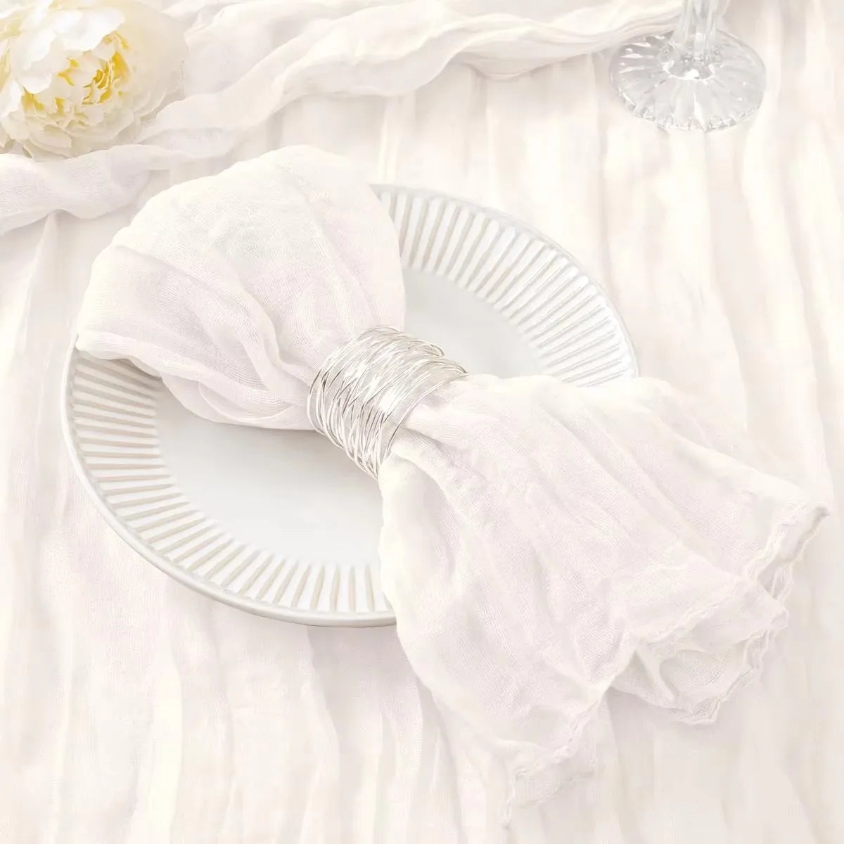 serviettes table pliées moderne vert bleu clair beige 20 pouces 20 pouces réutilisables texture