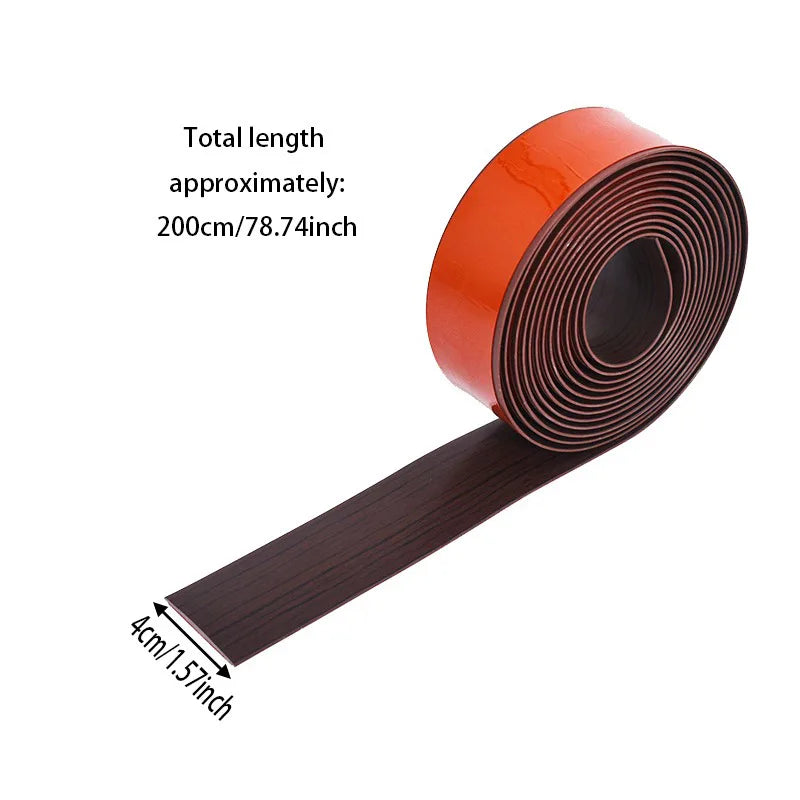 ruban sol adhésif pvc rouge marron aspect bois moderne 200cm longueur 4cm largeur