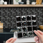 carreaux muraux auto adhésifs pvc mosaïque effet 3d moderne noir blanc gris décoratif salle