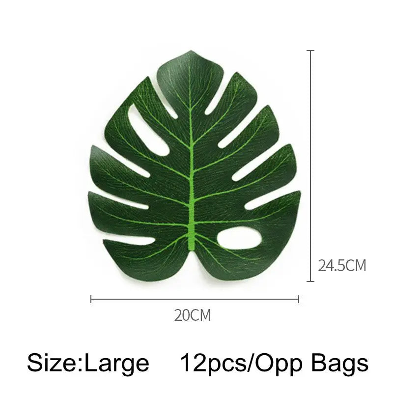 décoration intérieure feuilles vertes artificielles tropical veines naturelles 12 pièces pvc