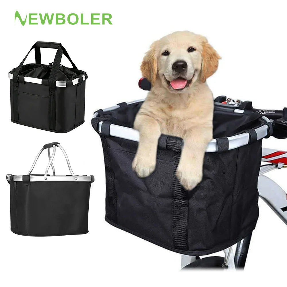 sac guidon vélo étanche tissu oxford noir bandes argentées fixations clips utilitaire