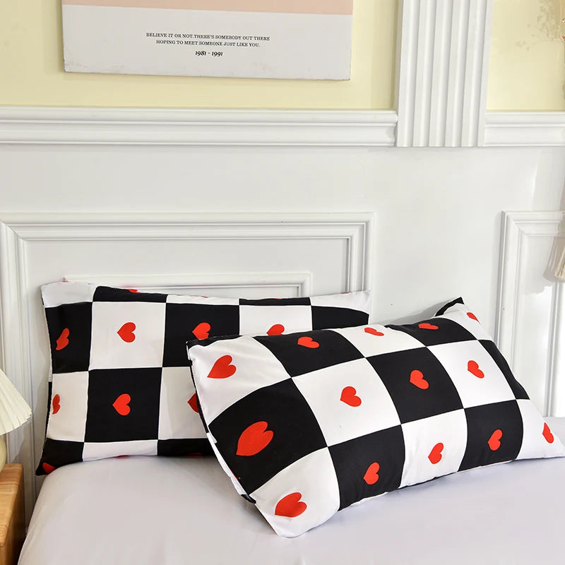 lot deux taies d'oreiller rectangulaires 48x74cm housse coussin décorative motif géométrique moderne