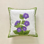 Coussin Carré Coréen Anti Décubitus Coton Polyester Tricot Fleur Brodé Amovible Lavable Moderne