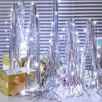 rubans led mariage argenté blanc tissé brillant moderne festif clips interrupteur 50cm