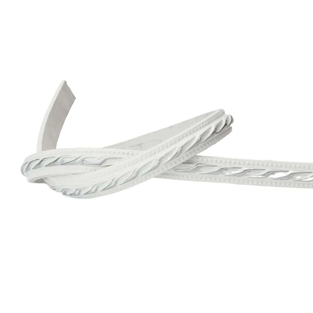 ruban décoratif auto adhésif moderne noir blanc or argent rayures dorées 1cm large 0,6cm