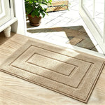 tapis bain antidérapant polyester durable moderne gris clair géométrique absorbant entrée salle bain