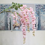 guirlande fleurs artificielles modernes rose bleu blanc intérieur décoration mariage anniversaire baby shower