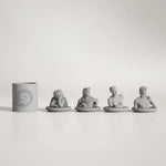 bougies décoratives statuettes classiques personnages modernes gris rose vert bleu