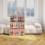 tableau mural moderne bouteilles vin rose clair multicolore sans cadre impression toile chambre salon