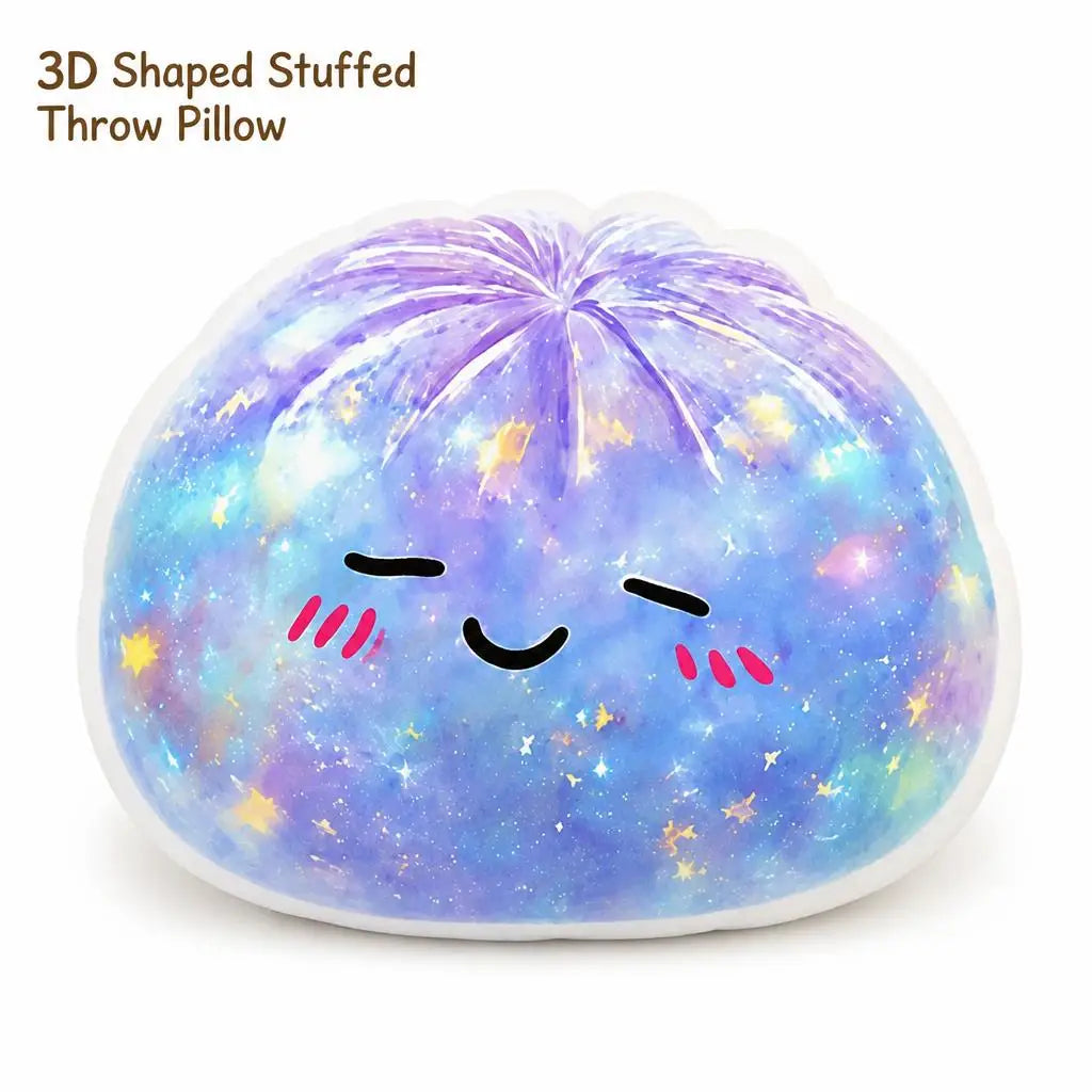 coussin kawaii étoiles galaxie violet bleu blanc jaune coussin décoratif maison chambre canapé rempli
