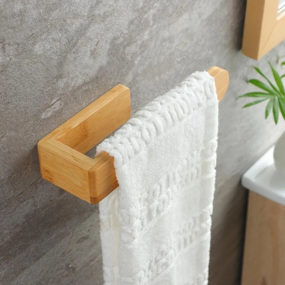 porte serviettes mural adhésif bois naturel moderne minimaliste sans perçage salle bain
