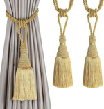 ruban fenêtre pompons beige bleu clair rayures classique opaques facile utiliser