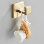 accessoires salle bain ensemble porte serviettes moderne finition dorée métal alliage aluminium fixations murales