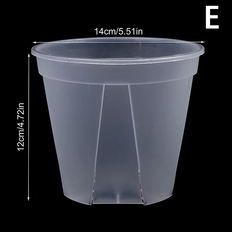 pot fleurs transparent moderne plateau dimension 10cm 12cm 14cm plastique